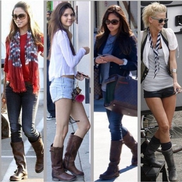 SALE FRYE Veronica Slouch Brown Leather Engineer Boots- LK NEW - Picture 5 of 14